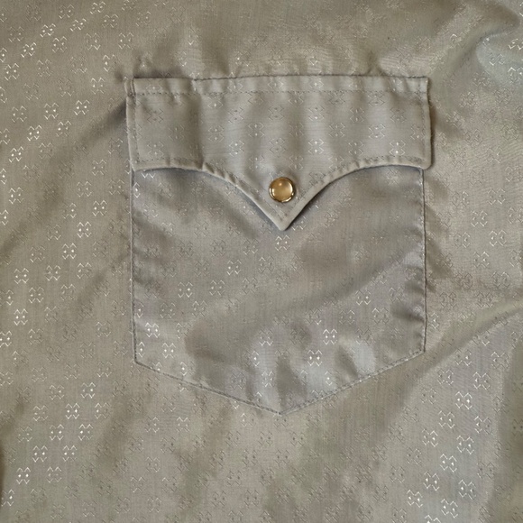Retro Vintage Light Blue Western Snap Shirt - Picture 5 of 8